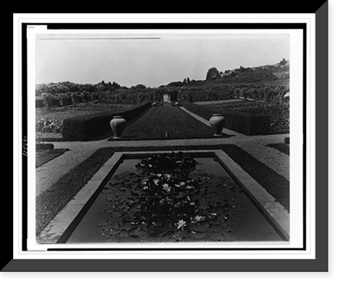 Historic Framed Print, [A.C. James home, Suprise Valley",  lily pond in the Blue Garden,  Newport,  Rhode Island]" - 3,  17-7/8" x 21-7/8"