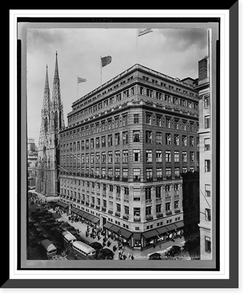 Historic Framed Print, Saks Fifth Av. Bdg. at 49[th] St.,  17-7/8" x 21-7/8"