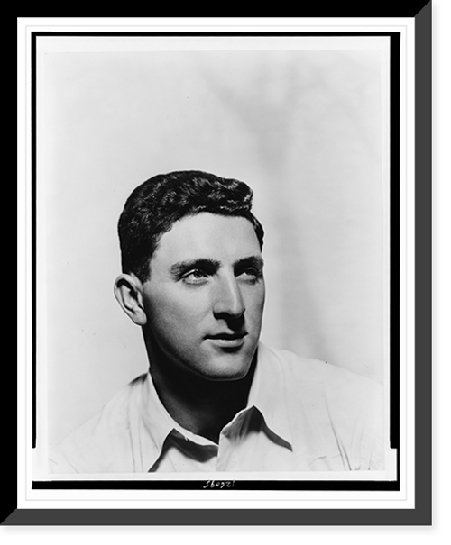 Historic Framed Print, [Irwin Shaw, bust portrait, facing right].photograph by Alfredo Valente.,  17-7/8" x 21-7/8"