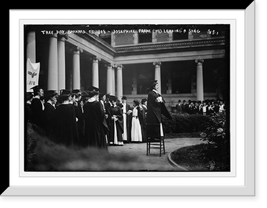Barnard College Tree Day, Josephine Prame of Class of 1908 leading a song, New York, Historic Reproduction