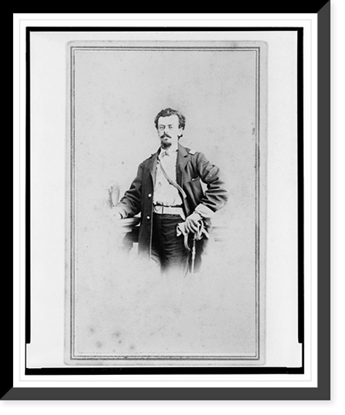Historic Framed Print, [Adolph Metzner, Union officer in the 32nd Indiana Regiment, full-length portrait, standing, facing front],  17-7/8" x 21-7/8"