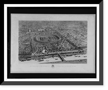 Vue officielle a vol d'oiseau de l'exposition universelle de 1867.Eug. Cic&eacute;ri et Ph. Benoist del & lith. ; imp. Lemercier & Cie., Paris, Vintage Wall Art