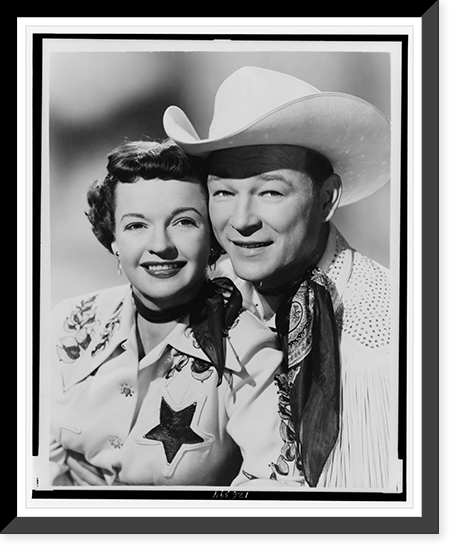Roy Rogers and Dale Evans, head-and-shoulders portrait, facing front, Antique Print