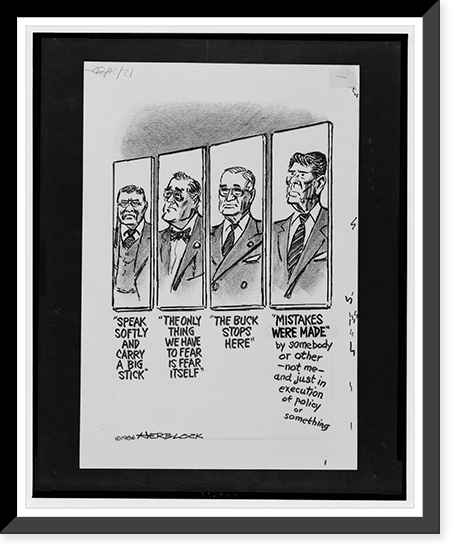 Speak softly and carry a big stick".Herblock.", Antique Wall Art