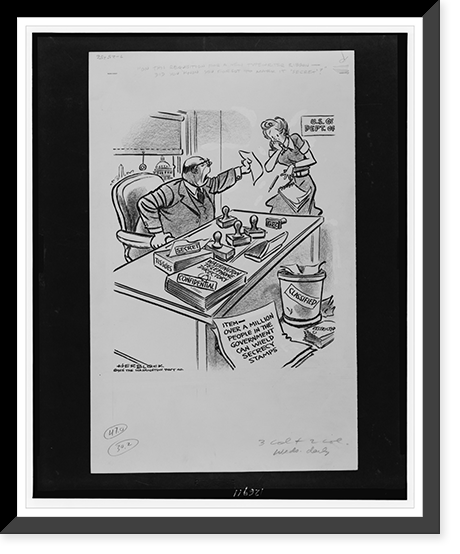 On this order for a new typewriter ribbon - did you know you forgot to stamp it 'secret'?".Herblock.", Antique Wall Art
