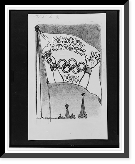 Moscow Olympics 1980.Herblock, Antique Poster