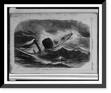 The United States iron-clad monitor Weehawken" in the storm of 20th January.G. Perkins.", Vintage Print
