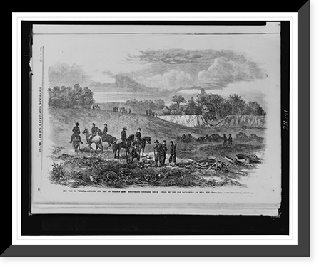 The war in Virginia - Officers and men of Meade's army discovering unburied Union dead on the old battlefield of Bull Run.from a sketch by our special artist, Edwin Forbes. Classic, Vintage Print