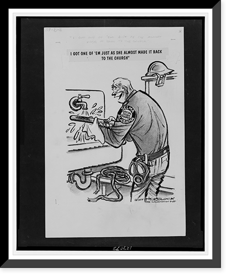 I got one of 'em just as she almost made it back to the church".Herblock.", Vintage Wall Art