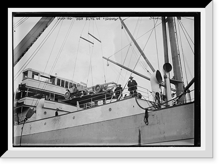 Loading war auto on SUGURA crane hoist at work Classic, Vintage Wall Art