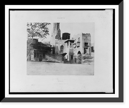 Historic Framed Print, Bo&ucirc;l&acirc;k - Carrefour (Mosqu&eacute;e, caf&eacute;, &c.).F&eacute;lix Teynard.,  17-7/8" x 21-7/8"