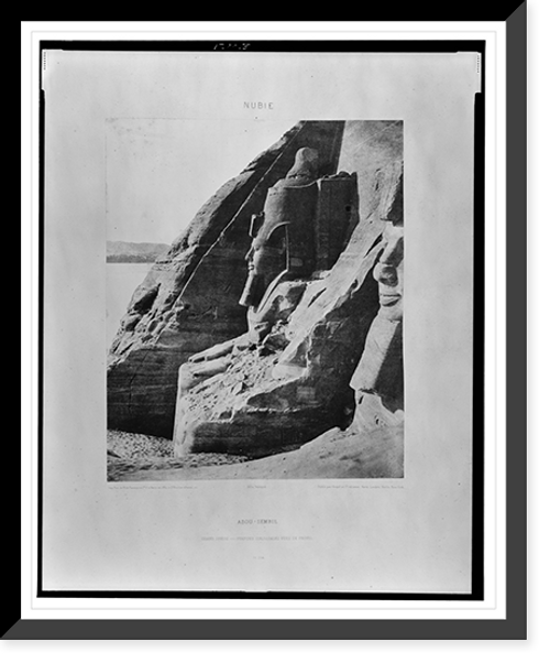 Historic Framed Print, Abou-Sembil - grand sp&eacute;os - statues colossales vues de profil.FT [monogram] F&eacute;lix Teynard.,  17-7/8" x 21-7/8"