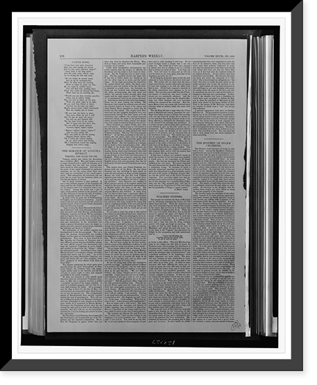 Historic Framed Print, [Page of text containing poem Cato's Song" and three articles: "The Romance of Augusta Murray,  Virginia and Italy,  1774-1792",  "Poached oysters",  and "The mystery of snake charming"]",  17-7/8" x 21-7/8"