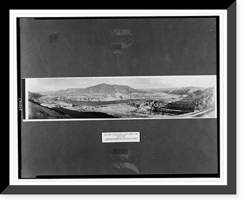 Historic Framed Print, [Panorama, Coulee Dam],  17-7/8" x 21-7/8"