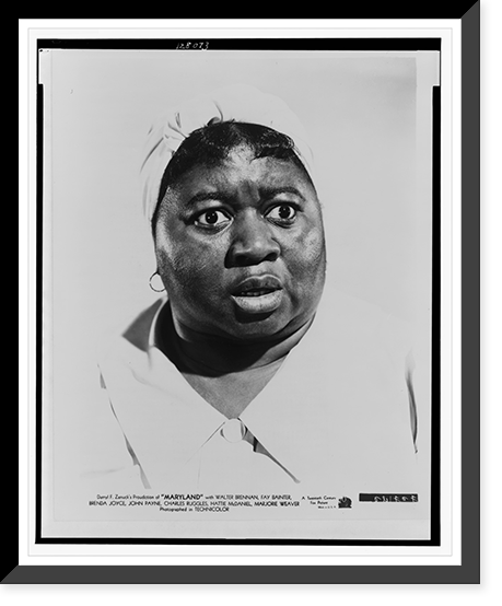 Hattie McDaniel, head-and-shoulders portrait, facing front, as Aunt Carrie in motion picture, Maryland"", Historic Reproduction