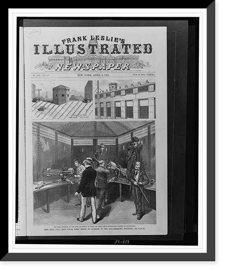 New York City - How Uncle Sam's money is guarded in the Sub-Treasury Building, Antique Print
