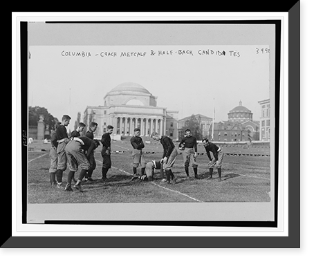 Columbia University football, Metcalf training half-back candidates, Historic Print