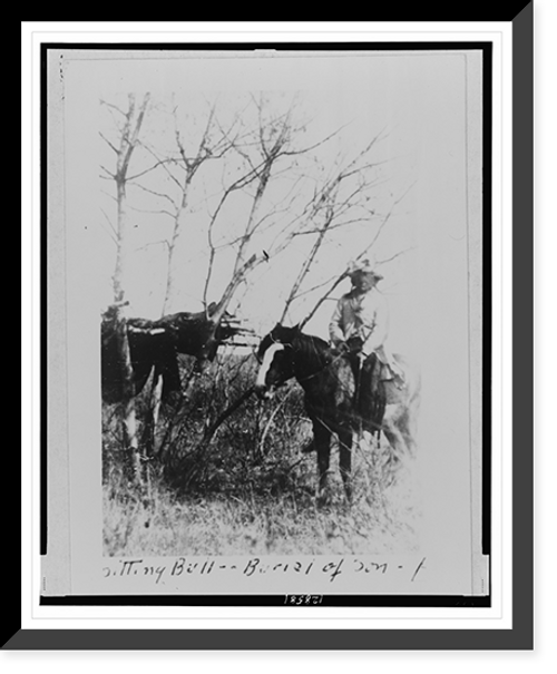 Historic Framed Print, Sitting Bull. Burial of son,  17-7/8" x 21-7/8"
