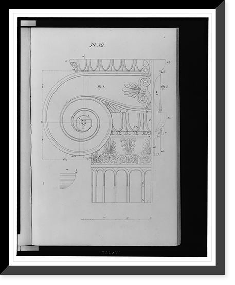 Details of ionic capital, Antique Print
