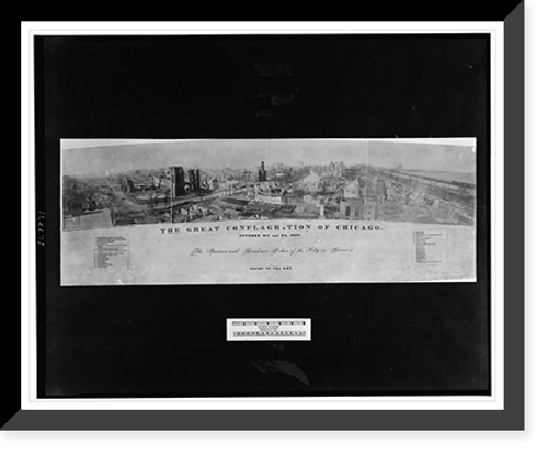 Historic Framed Print, The Great conflagration of Chicago. October 8th and 9th, 1871,  17-7/8" x 21-7/8"