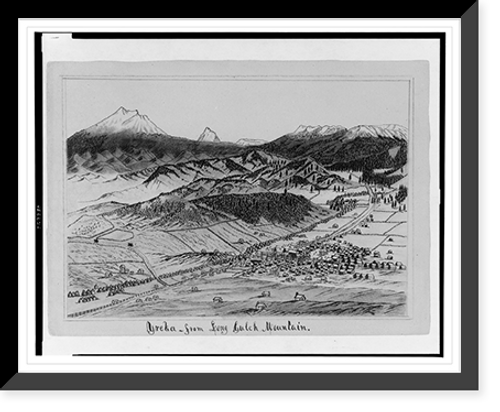 Historic Framed Print, Yreka - from Long Gulch Mountain,  17-7/8" x 21-7/8"