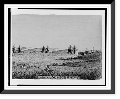 Historic Framed Print, Cottonwood Creek, Sunday April 10th 1859,  17-7/8" x 21-7/8"