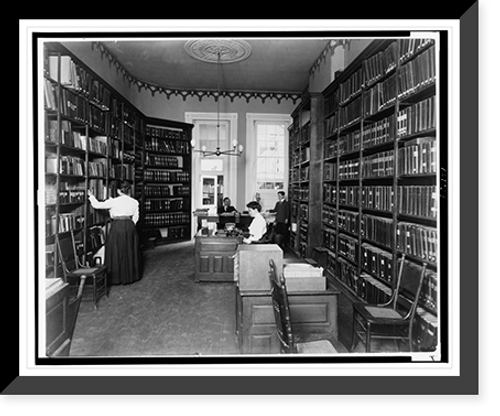 Historic Framed Print, [Free Library of Philadelphia, interior view of department for the blind],  17-7/8" x 21-7/8"