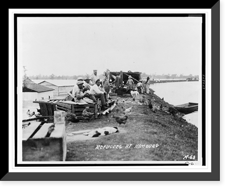 Refugees at Hamburg Hamburg, La., on Bayou des Glaises - refugeses on levee.Ewing, Inc., Baton Rouge, La, Historic Print