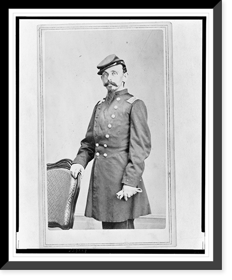 Colonel Adolph Dengler, 43rd Illinois Infantry, Union officer, three-quarter-length portrait, standing, facing front, Historic Print