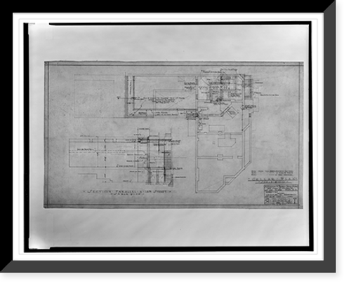 Historic Framed Print, [Alterations to a drugstore (Peoples Drug Store No. 10"),  18th Street and Columbia Road,  N.W. (lot 822,  sq. 2560),  Washington,  D.C. Cellar plan and section]",  17-7/8" x 21-7/8"