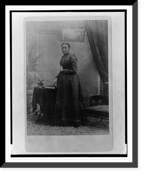 Historic Framed Print, [Mrs. James Cheeseman, wife of the president of Liberia, full-length portrait, standing, facing left],  17-7/8" x 21-7/8"