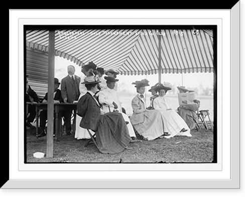 Historic Framed Print, Spectators and scorers at Essex Country Club golf tournament,  17-7/8" x 21-7/8"