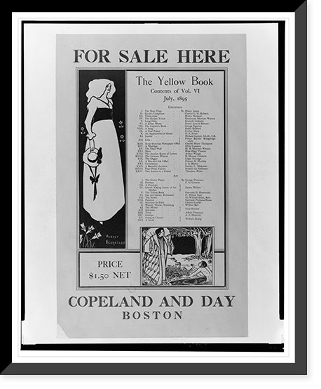 For sale here. The Yellow Book. Copeland and Day, Boston.Aubrey Beardsley, Vintage Poster