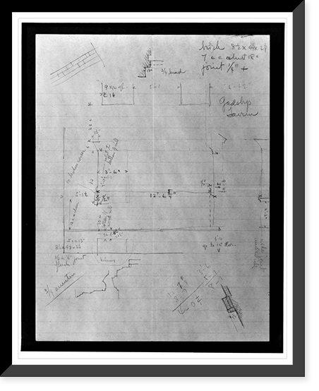 Historic Framed Print, [Restoration of a tavern (Gadsby's Tavern") for Mount Vernon Chapter,  Daughters of the American Revolution,  Alexandria,  Virginia. Preliminary plan and detail]",  17-7/8" x 21-7/8"