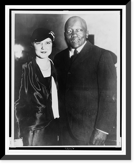 Jack Johnson introducing his wife at the opening of his night club, The Showboat, Los Angeles, California, Vintage Poster