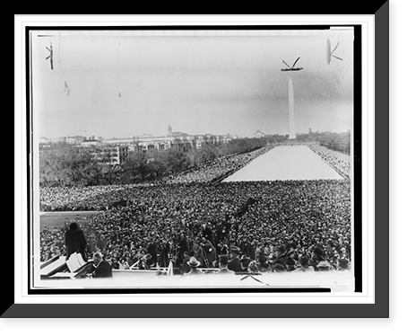 Marian Anderson, (lower left), standing on the steps of the Lincoln Memorial with back to camera, facing the Washington Monument and a crowd of thousands, Antique Poster