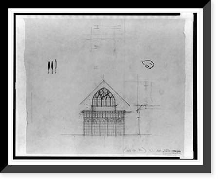 Historic Framed Print, [Alterations to an Episcopal church (St. Margaret's Church"),  Connecticut Avenue and Bancroft Place,  N.W.,  Washington,  D.C. Elevation sketch]",  17-7/8" x 21-7/8"