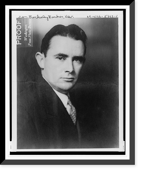 Berkeley Lloyd Bunker, head-and-shoulders portrait, facing front Classic, Vintage Print