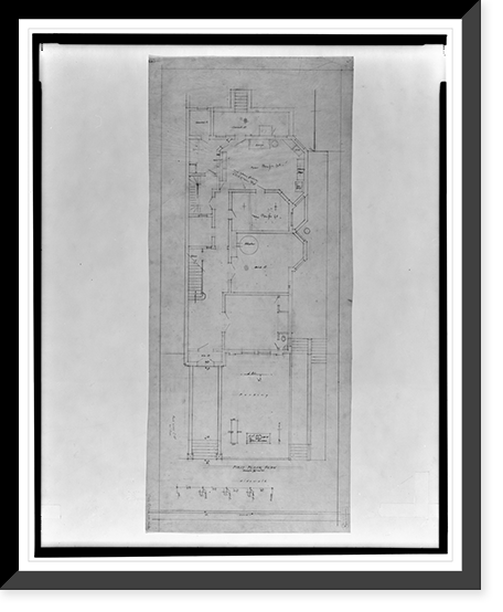 Row house for P.A. Drury, 1721 Rhode Island Avenue, Washington, D.C. First floor, Antique Poster