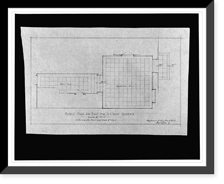 Row house for P.A. Drury, 1721 Rhode Island Avenue, Washington, D.C. Marble floor and base, Vintage Print