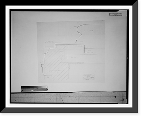 Historic Framed Print, [Row house for P.A. Drury, 1721 Rhode Island Avenue, Washington, D.C. Section of coping],  17-7/8" x 21-7/8"