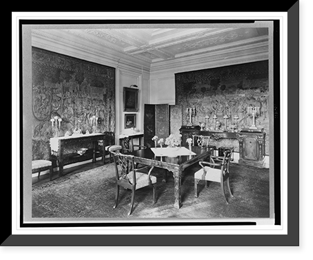 Historic Framed Print, Washington, D.C.. James Parmelee home. Dining room with elaborate wall decorations.photo by Frances Benjamin Johnston.,  17-7/8" x 21-7/8"