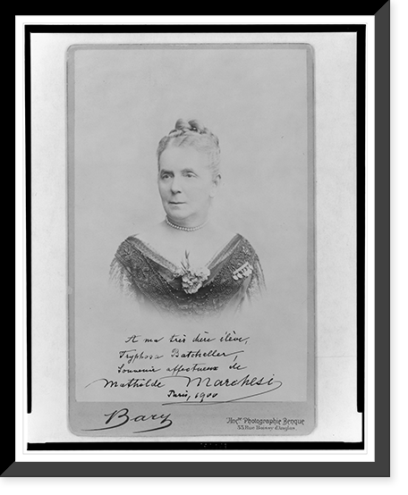 Mathilde Marchesi, head-and-shoulders portrait, facing slightly left.Barz, Antique Wall Art