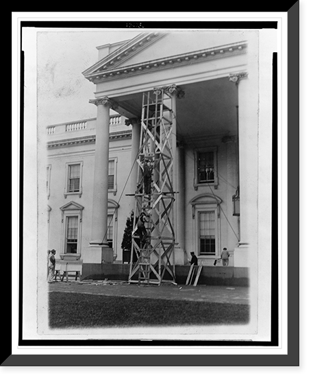 The White House is undergoing its annual inspection and repair, Antique Print