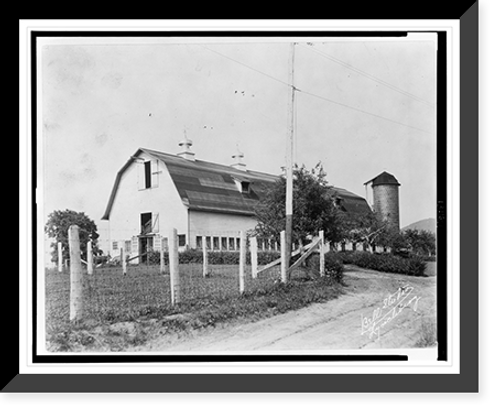 Historic Framed Print, Dairy barn at Moatview Farm, near Lynchburg, Va.(?).Bell Studio, Lynchburg.,  17-7/8" x 21-7/8"