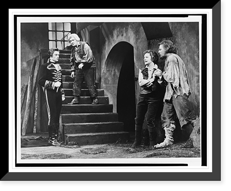 Actors (l to r) Lee Cass as Don Pizarro, Chester Watson as Rocco, Irene Jordan as Leonore, and John Alexander as Florestan in a scene from Beethoven's only opera Fidelio"" Timeless Wall Art Print