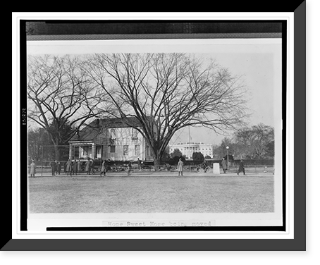 Home sweet home being moved to its permanent location, passing the south grounds of the White House, Historic Reproduction