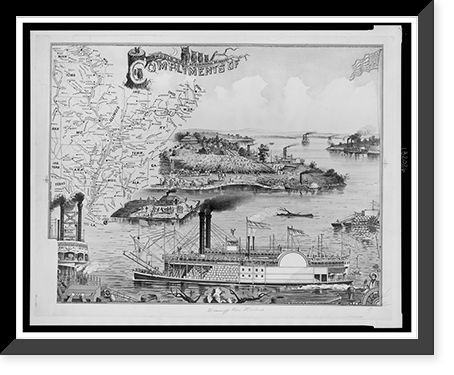 Mississippi river steamboat.executed by the Heliotype Printing Co., Boston, Mass. U.S.A, Vintage Wall Art