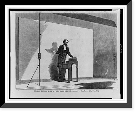 Charles Dickens as he appears when reading.sketched by C.A. Barry, Antique Poster