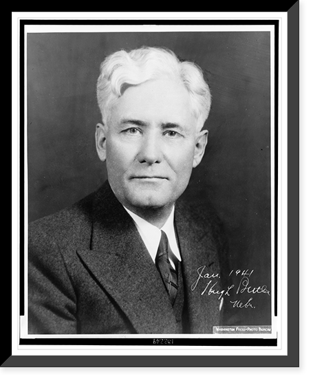 Hugh Butler, head-and-shoulders portrait, facing front.Washington Press-Photo Bureau. Classic, Historic Print